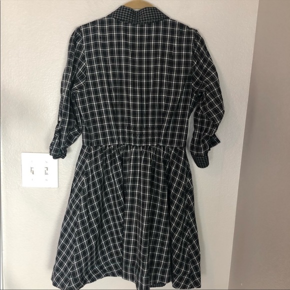 Anthropologie Moulinette Soeurs Plaid Button Down Shirt Dress with Collar - Picture 2 of 5